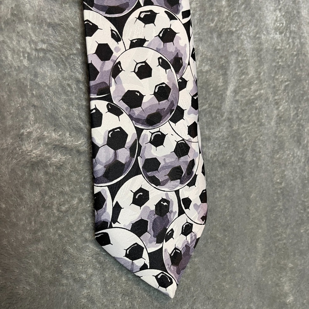 A Rogers Mens Novelty Soccer Ball Coach Sports Graphic Necktie Classic Standard